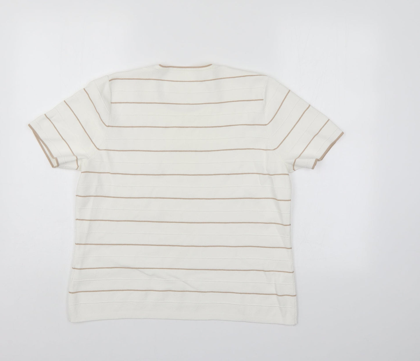 Preworn Womens White Striped  Pullover Jumper Size 18
