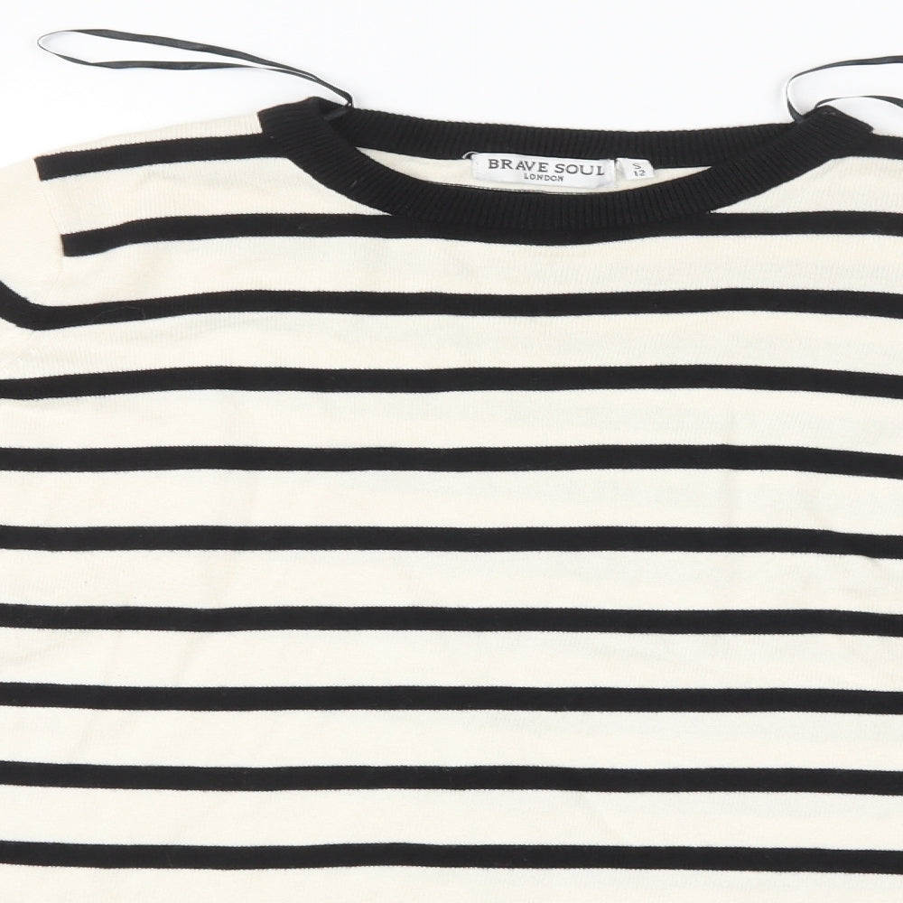Brave Soul Womens Multicoloured Striped  Pullover Jumper Size 12