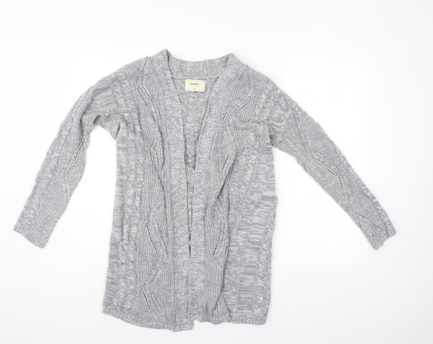 Papaya Womens Grey   Cardigan Jumper Size S