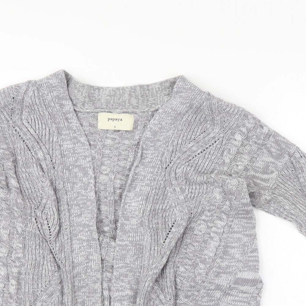 Papaya Womens Grey   Cardigan Jumper Size S