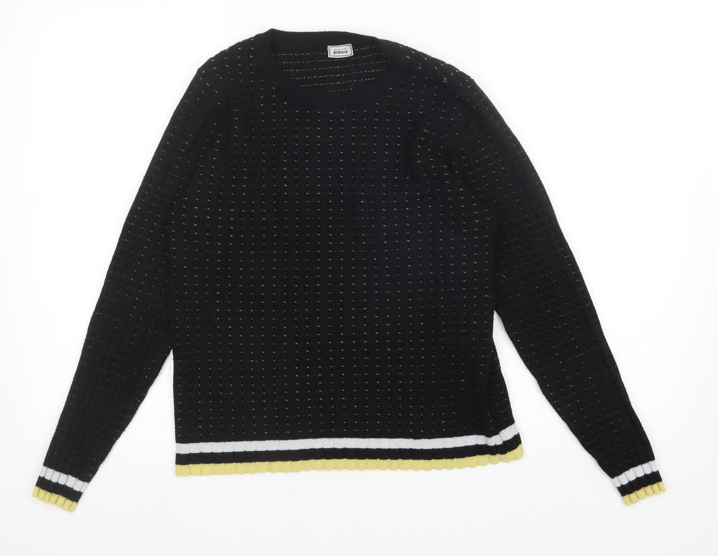 pimkle Womens Black Polka Dot  Pullover Jumper Size L