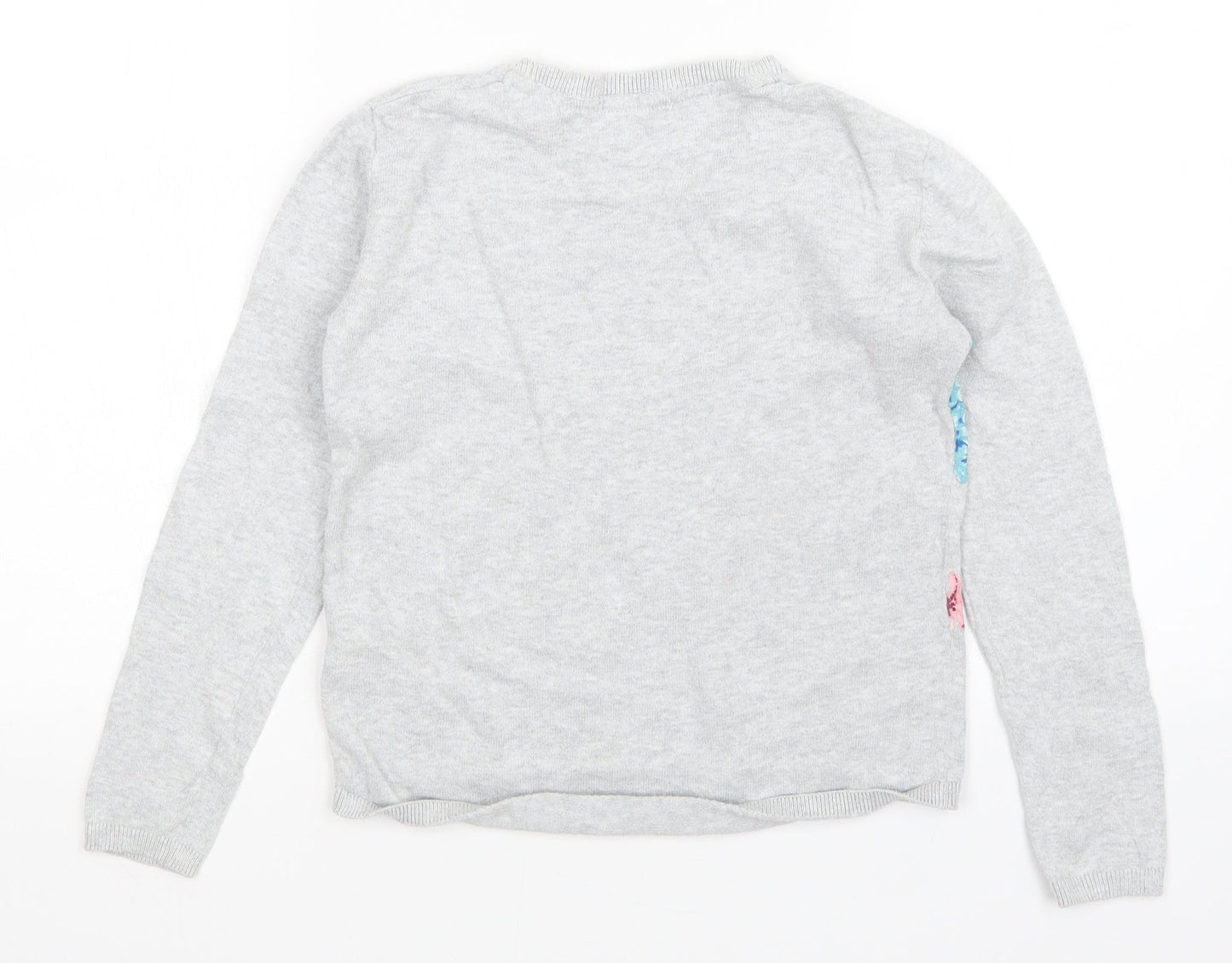 H&M Girls Grey Floral  Pullover Sweatshirt Size 11-12 Years