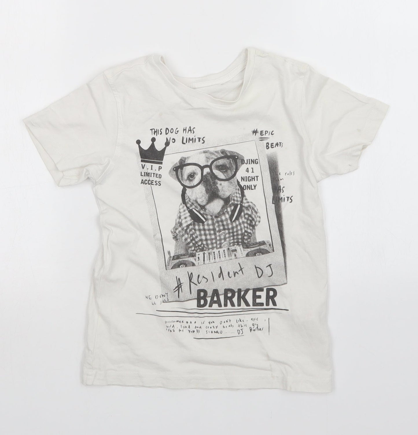 George Boys White   Basic T-Shirt Size 6-7 Years