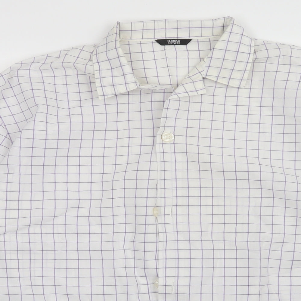 M&S Mens Multicoloured Check   Button-Up Size M