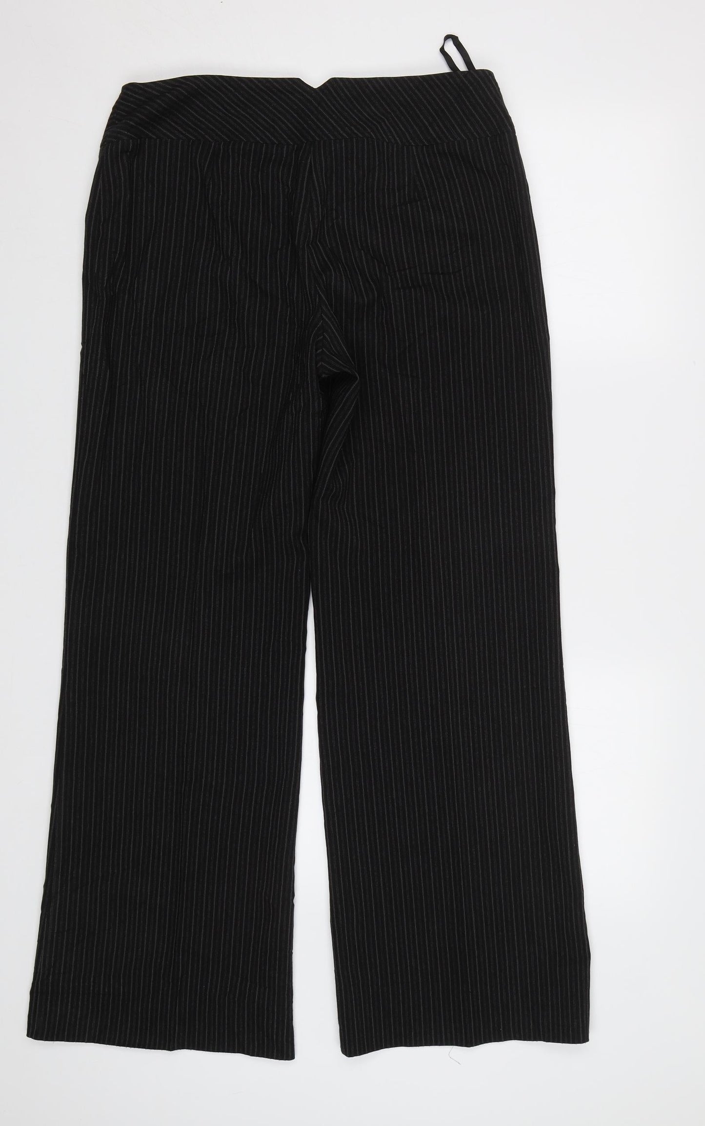 Dorothy Perkins Womens Black Striped  Dress Pants Trousers Size 12 L31 in