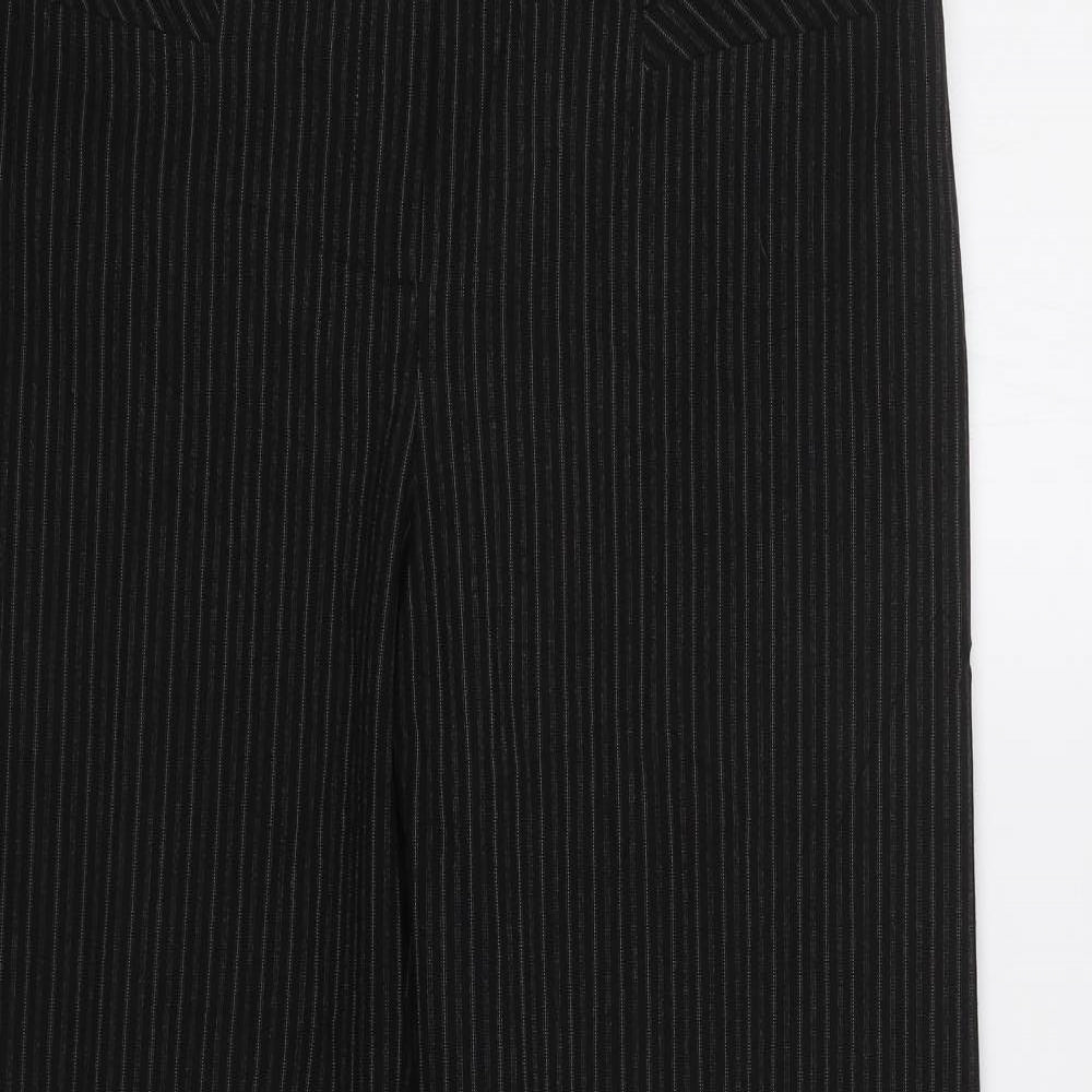 Dorothy Perkins Womens Black Striped  Dress Pants Trousers Size 12 L31 in