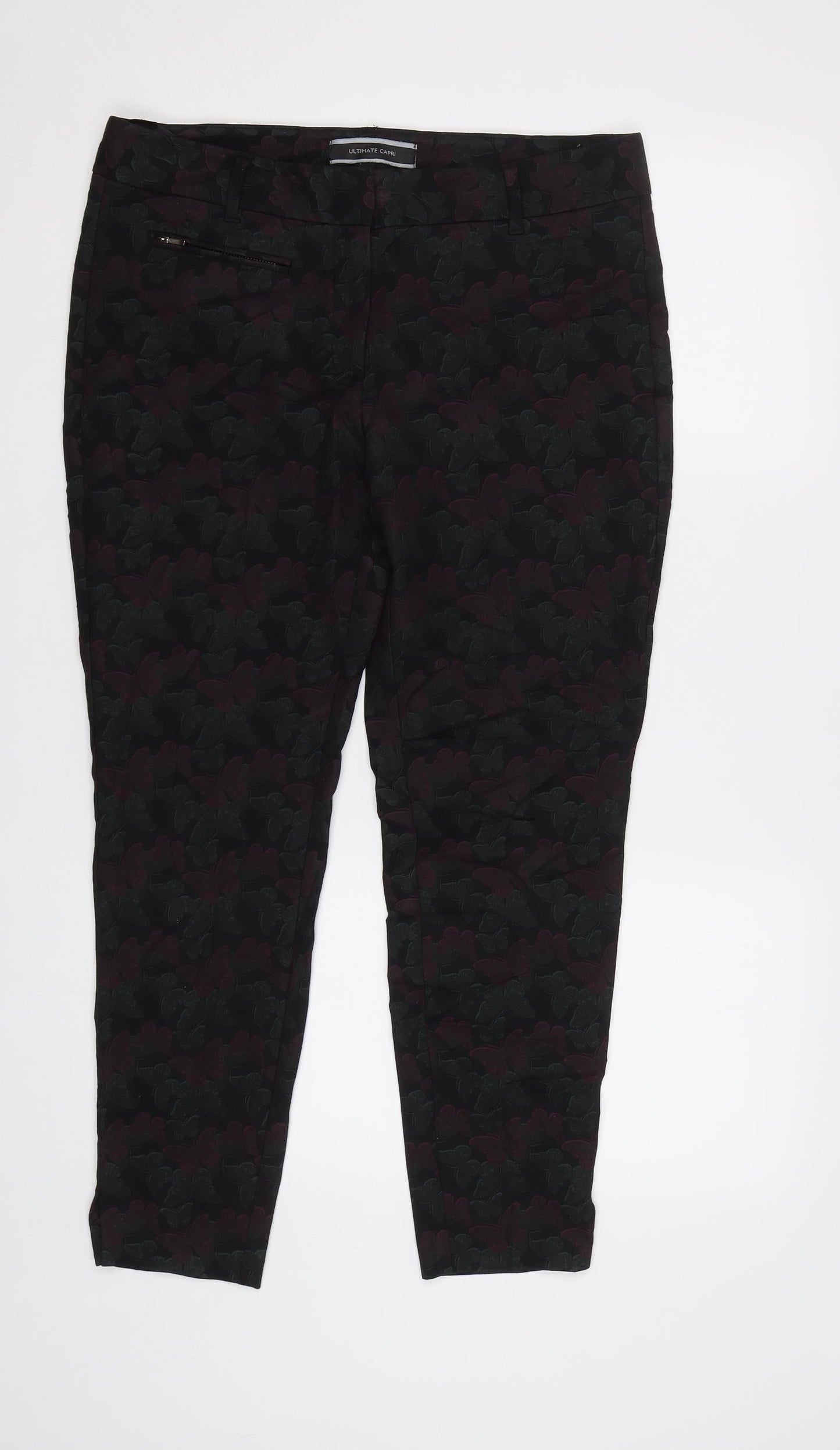 NEXT Womens Green Floral  Jegging Trousers Size 12 L27 in