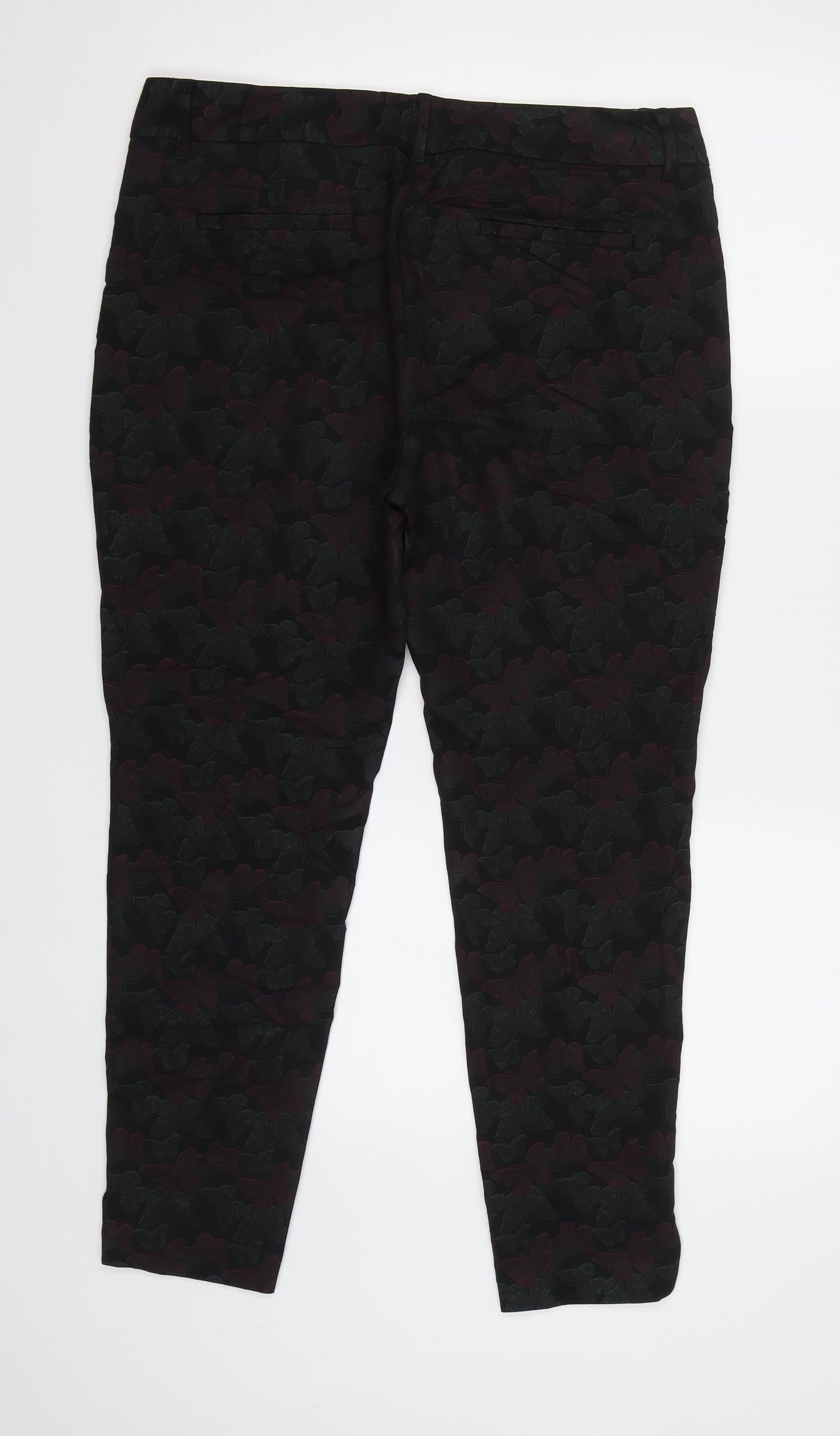 NEXT Womens Green Floral  Jegging Trousers Size 12 L27 in