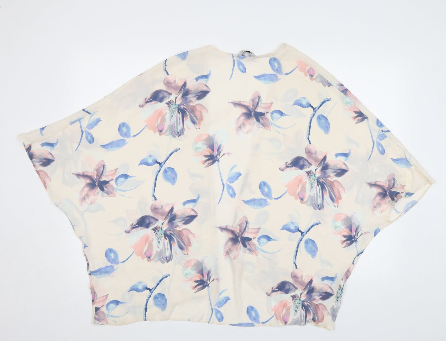 New Look Womens Ivory Floral  Basic Blouse Size 8