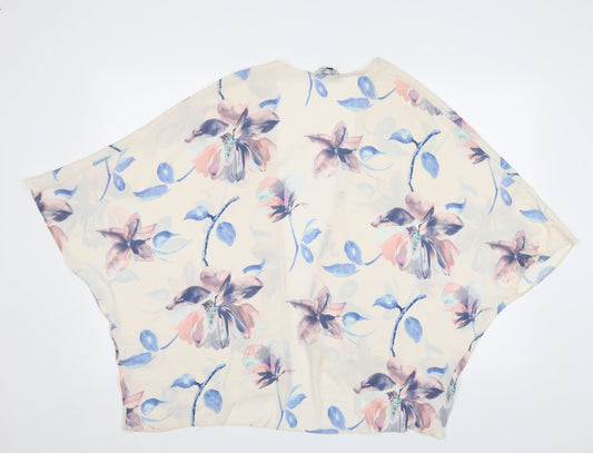 New Look Womens Ivory Floral  Basic Blouse Size 8
