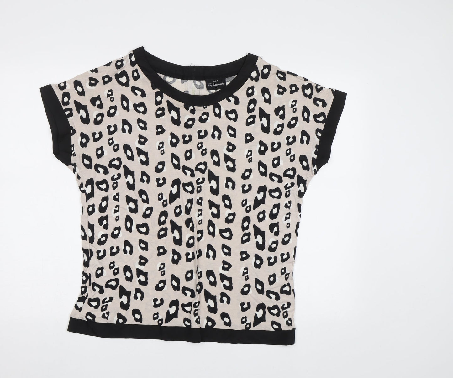 NEXT Womens Beige Animal Print  Basic Blouse Size 12