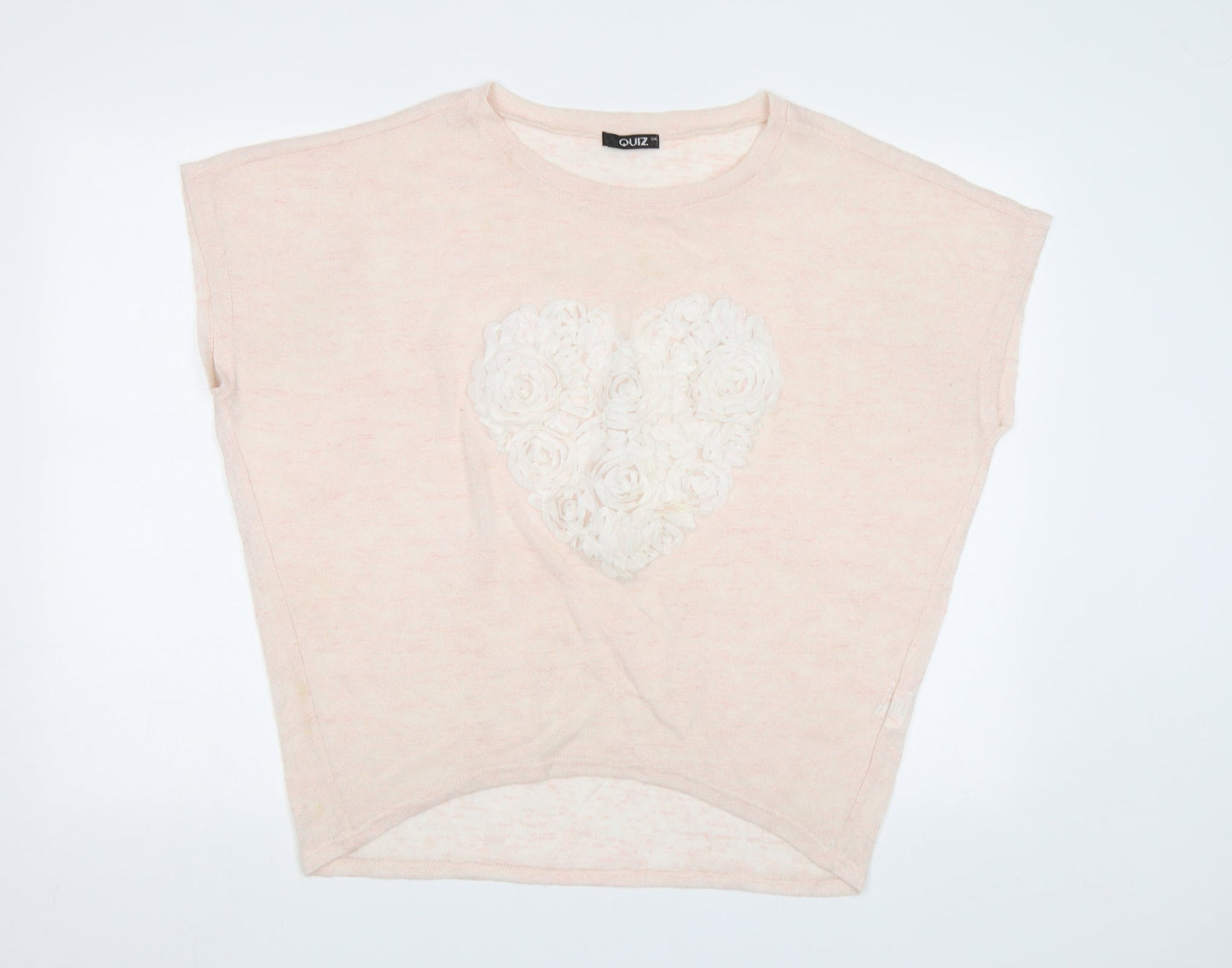 Quiz Womens Pink   Pullover Jumper Size M  - Heart