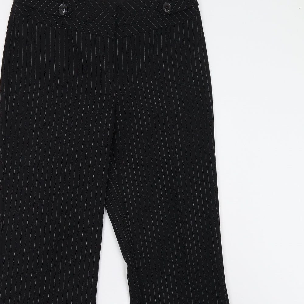 Evie Womens Black Striped  Trousers  Size 10 L28 in
