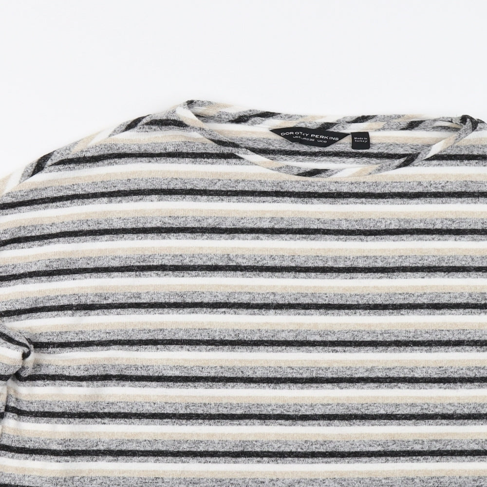 Dorothy Perkins Womens Multicoloured Striped Knit Pullover Jumper Size 10