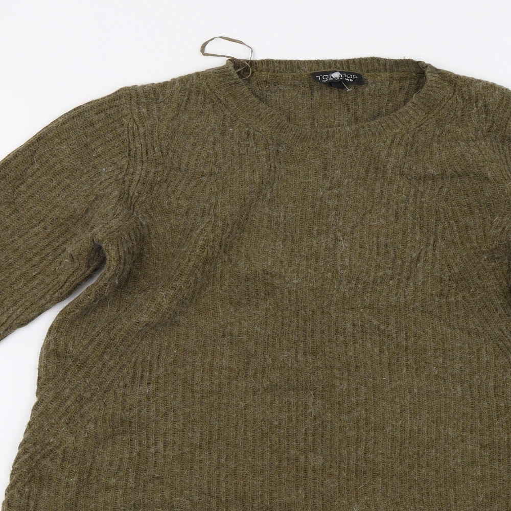 Topshop Womens Green  Knit Pullover Jumper Size 10