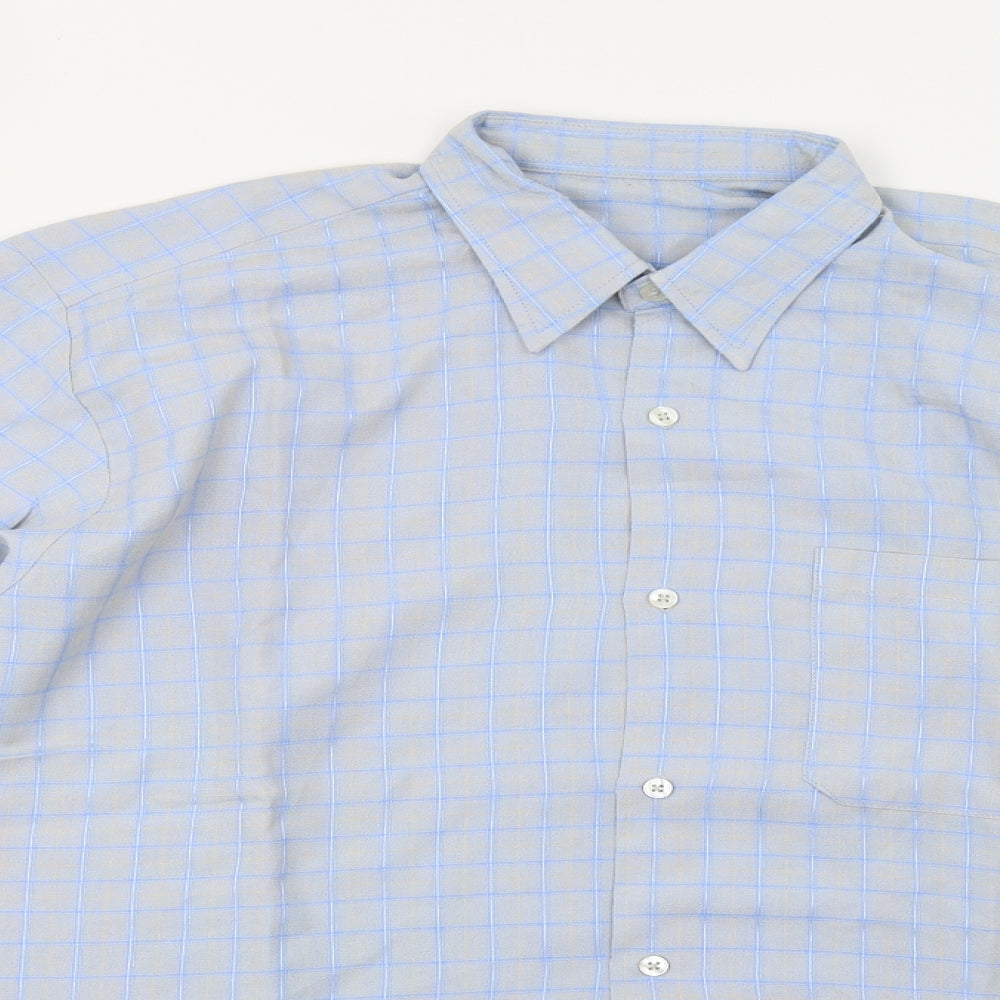 Preworn Mens Blue Check   Button-Up Size XL