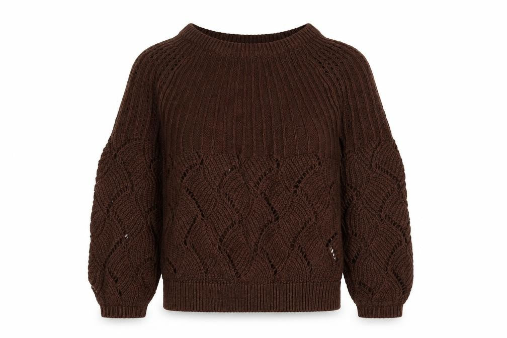 VILA Womens Brown  Knit Pullover Jumper Size S