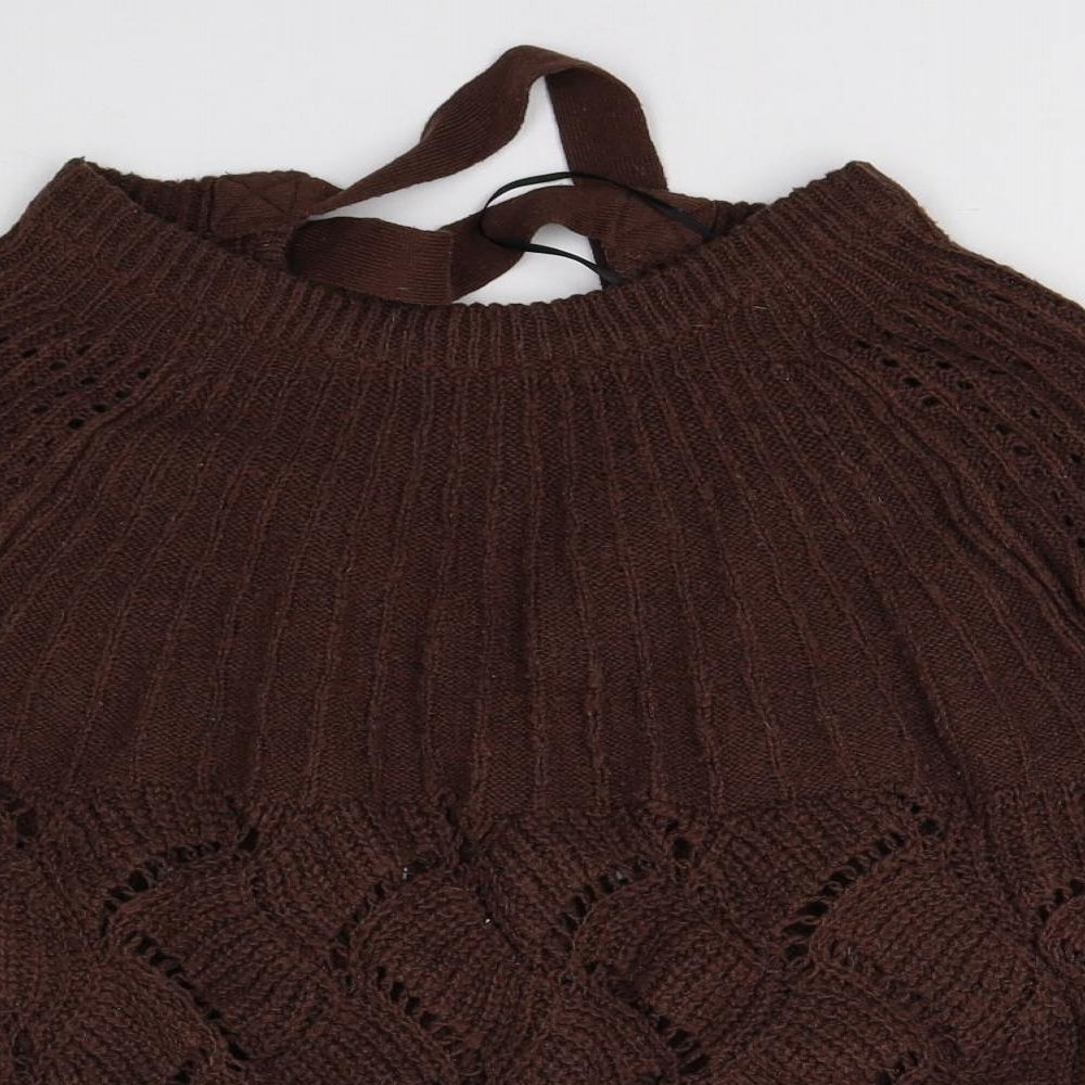 VILA Womens Brown  Knit Pullover Jumper Size S
