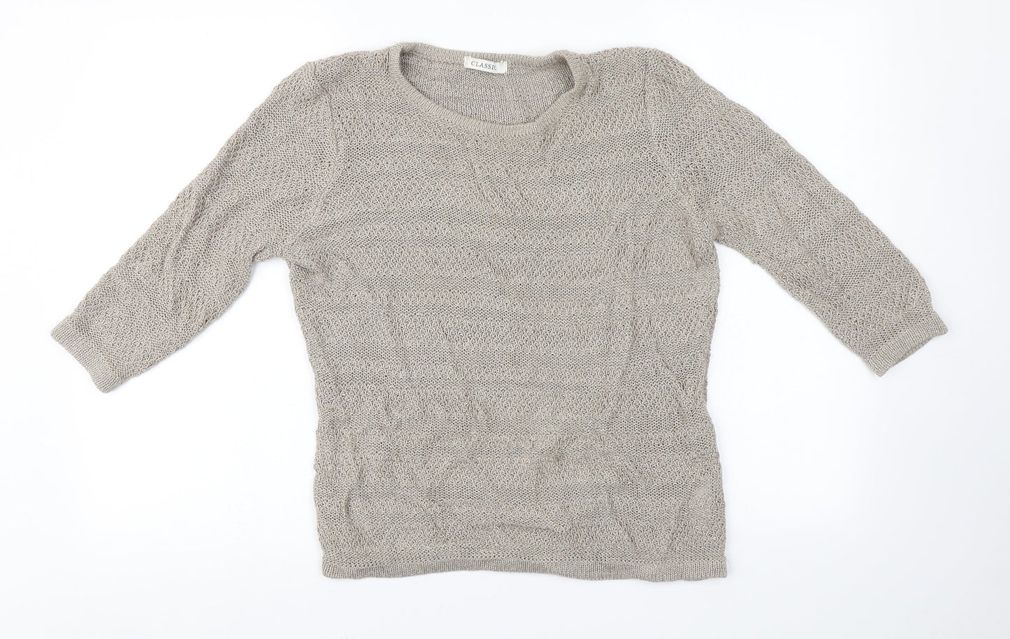 Classic Womens Gold  Knit Pullover Jumper Size 14