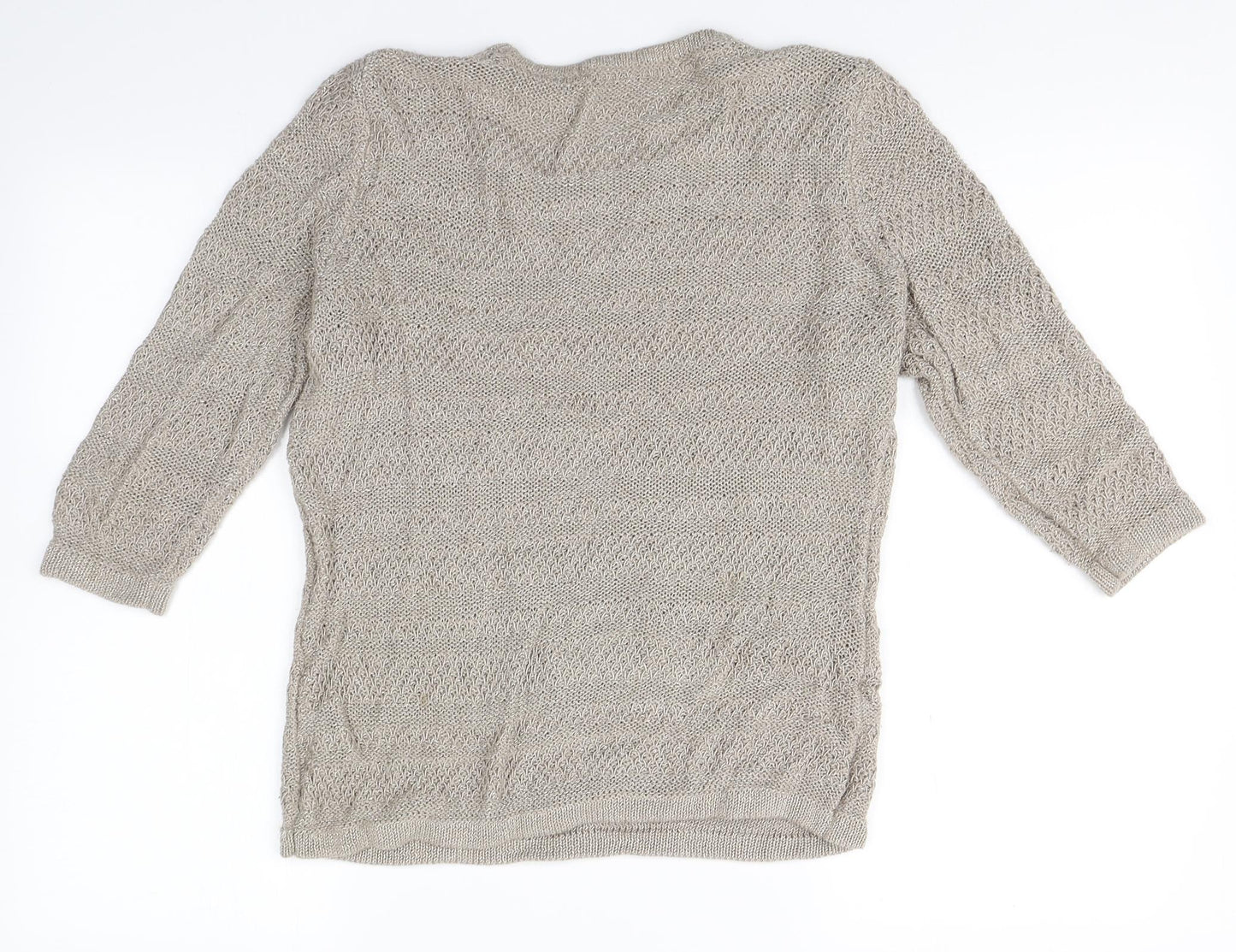 Classic Womens Gold  Knit Pullover Jumper Size 14