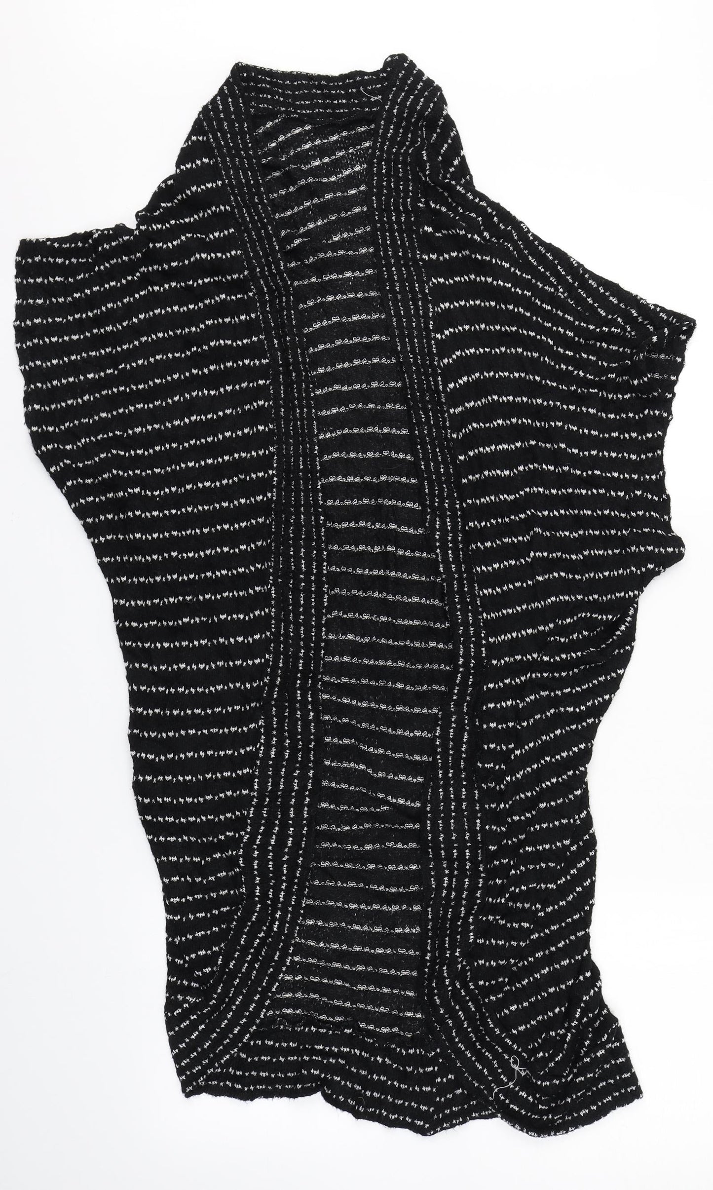 Silence + Noise Womens Black Striped  Cape Jumper Size S