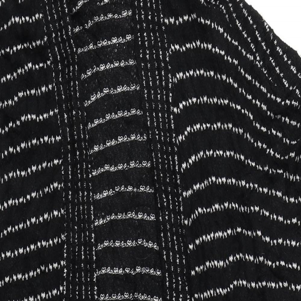 Silence + Noise Womens Black Striped  Cape Jumper Size S