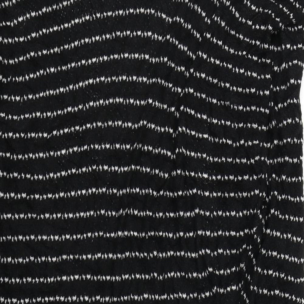 Silence + Noise Womens Black Striped  Cape Jumper Size S