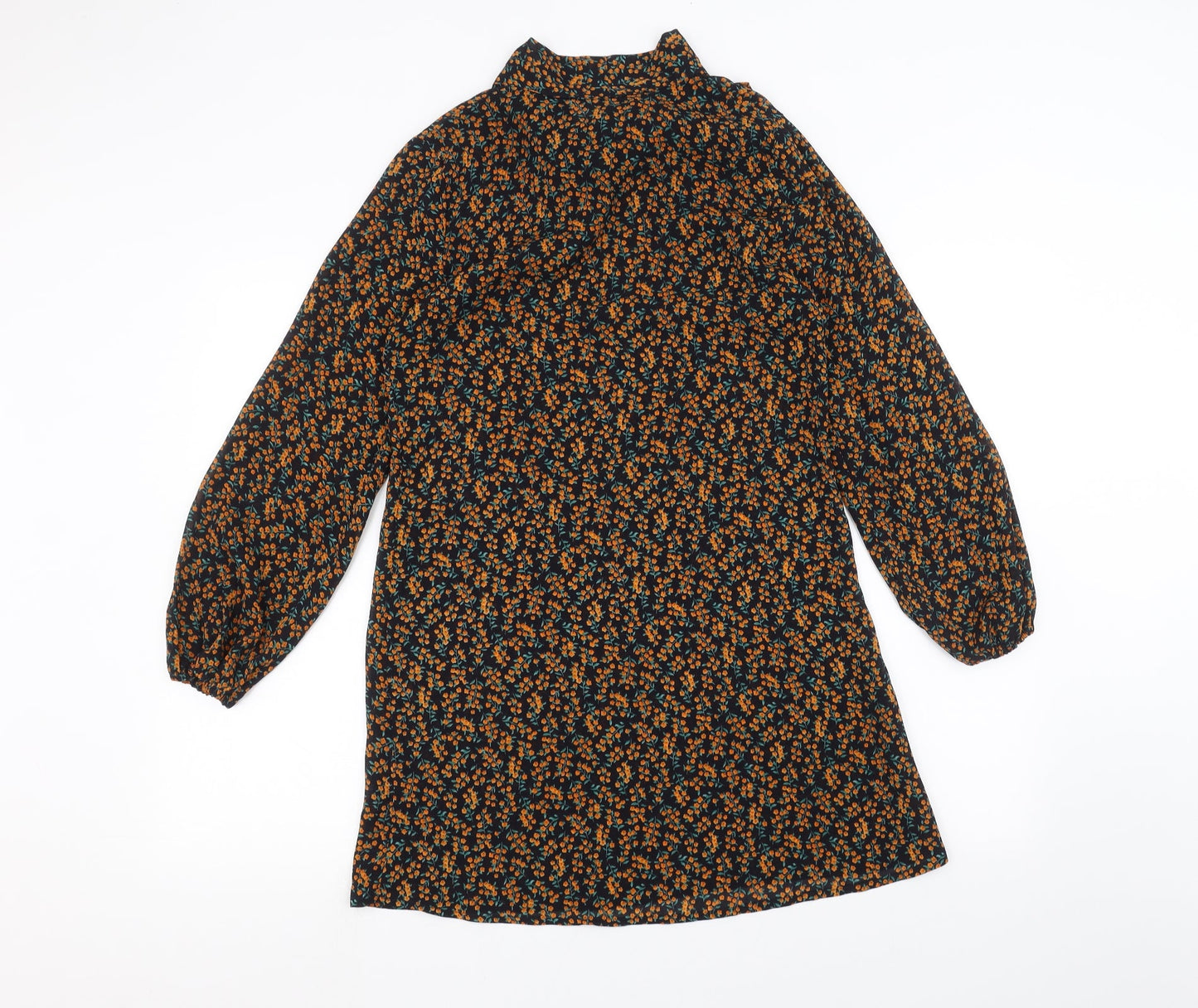 Fashion Union Womens Black Floral  Basic Blouse Size 8