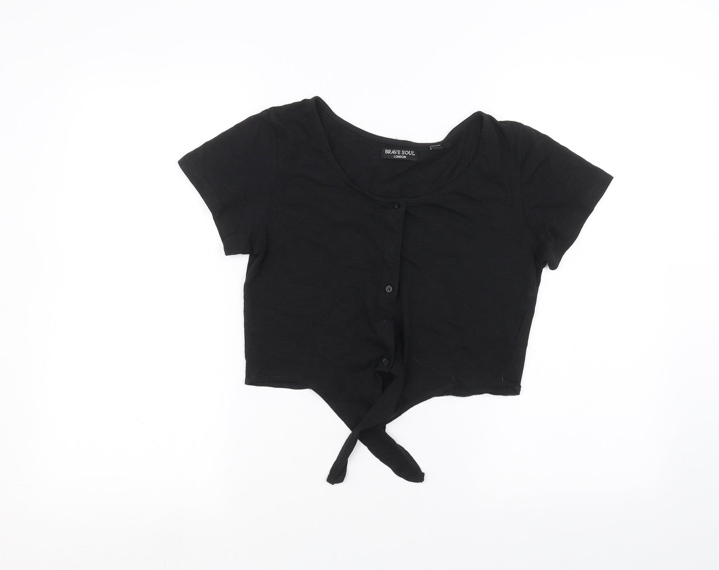 Brave Soul Womens Black   Basic Blouse Size 8