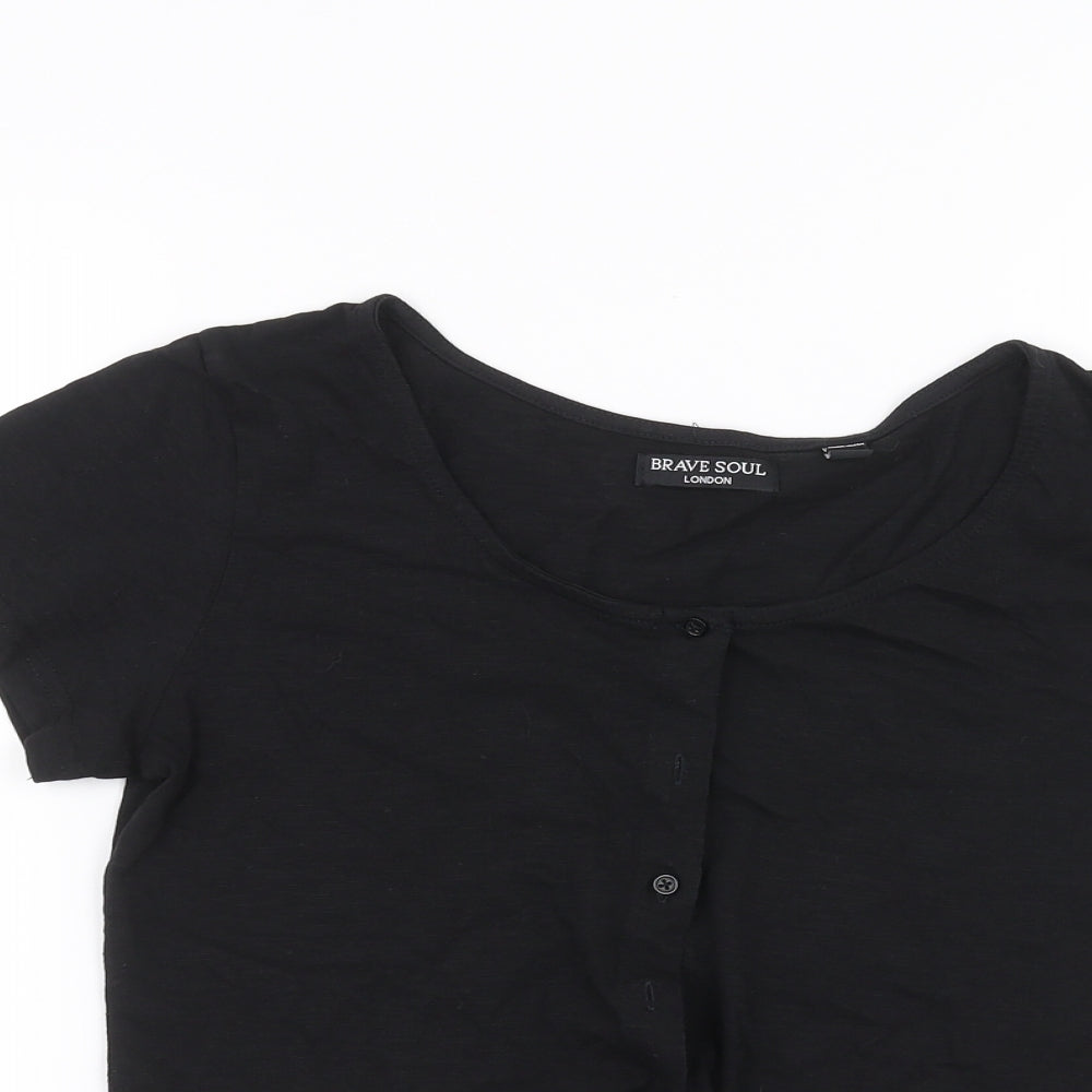 Brave Soul Womens Black   Basic Blouse Size 8