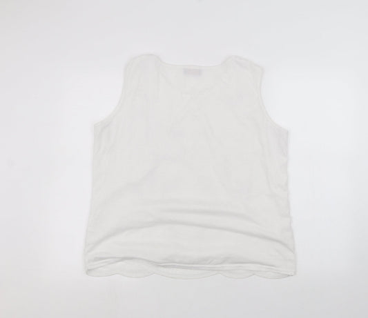 anna rose Womens White   Basic T-Shirt Size XL