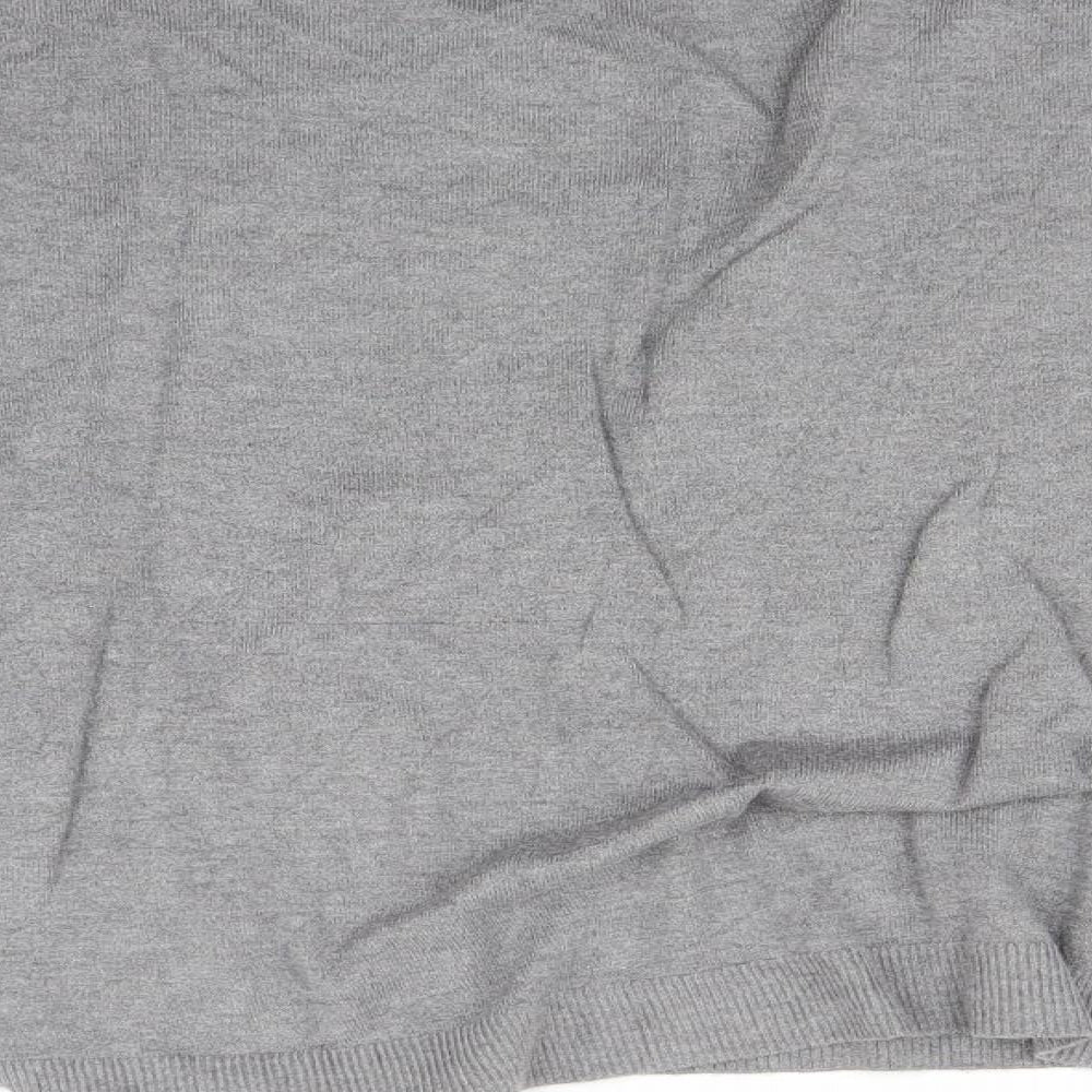 Voyelles Womens Grey Animal Print  Basic T-Shirt Size M