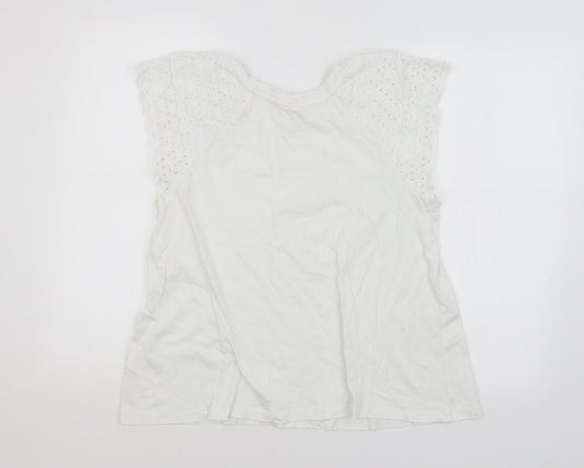 H&M Womens White Argyle/Diamond  Basic Blouse Size M