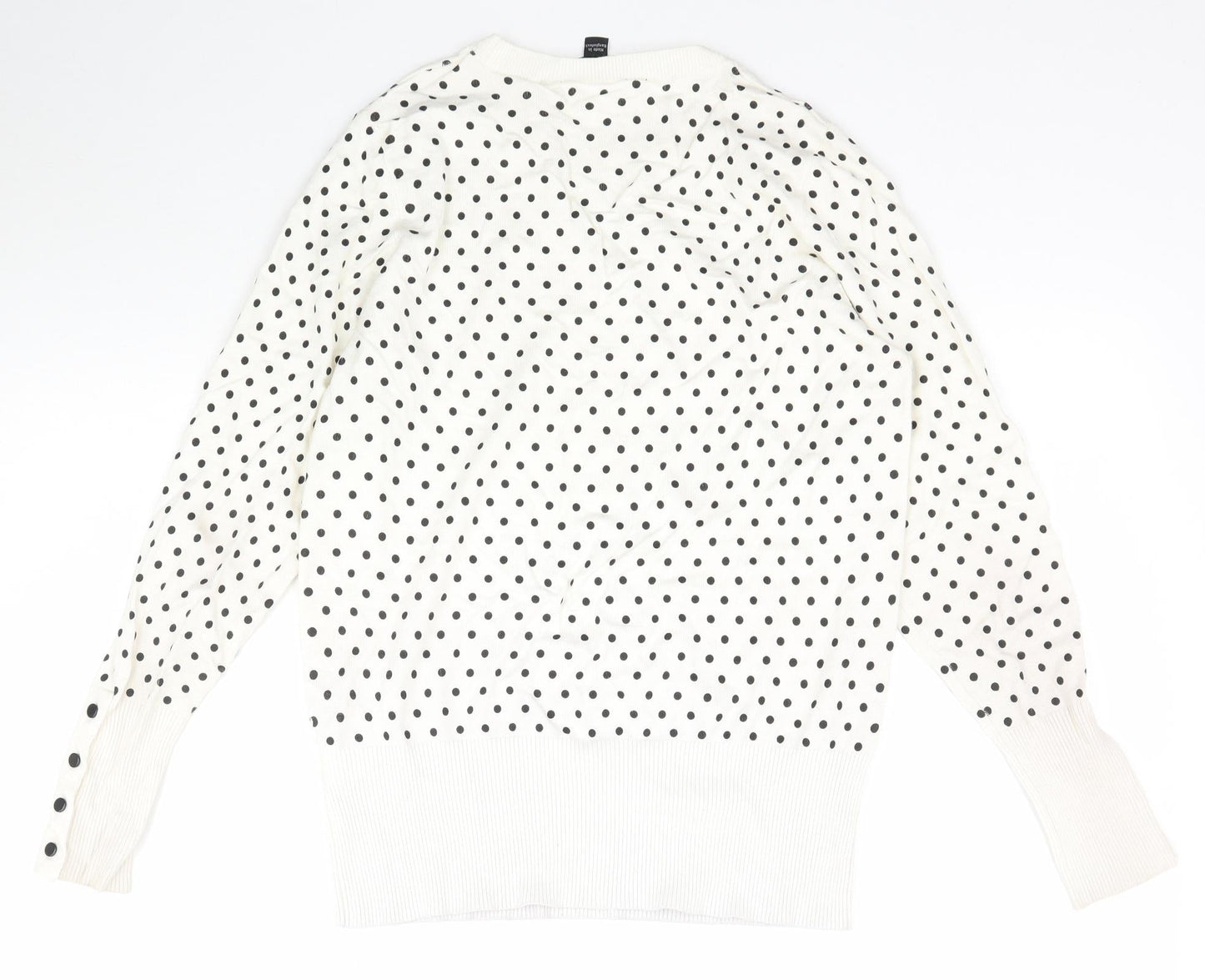 Dorothy Perkins Womens Ivory Polka Dot Knit Pullover Jumper Size 10