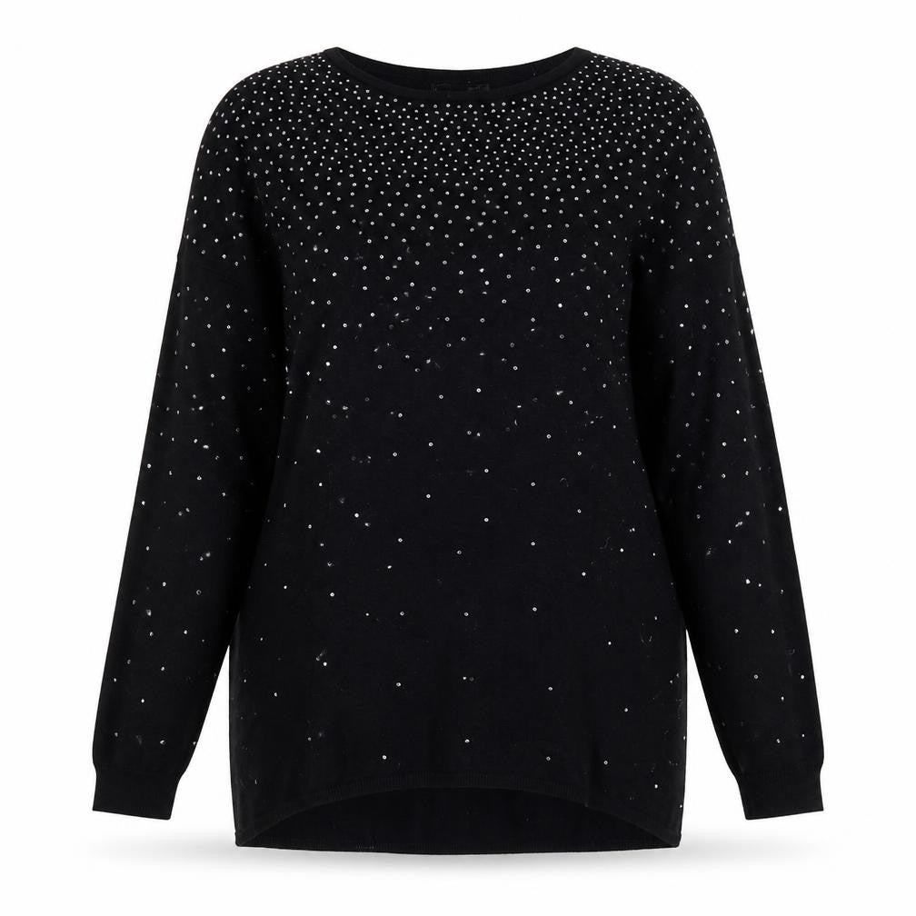 Front view of Atmosphere women’s black knit jumper, size UK 6