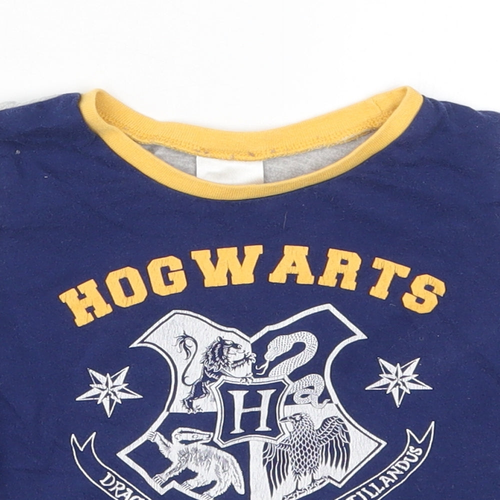 Preworn Boys Blue   Basic T-Shirt Size 3-4 Years  - Harry Potter Hogwarts