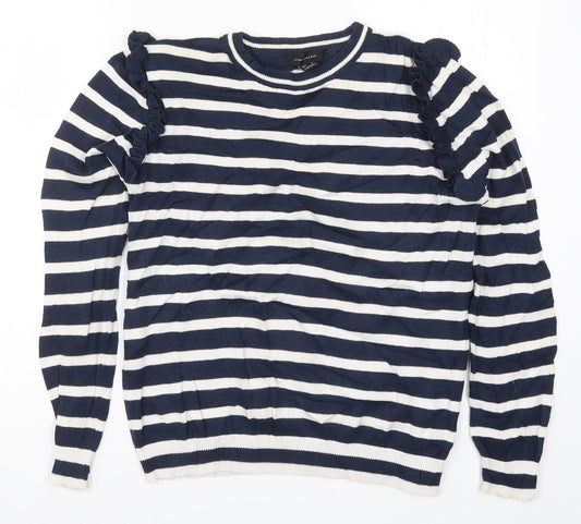 Atmomsphere Womens Blue Striped Knit Pullover Jumper Size 12