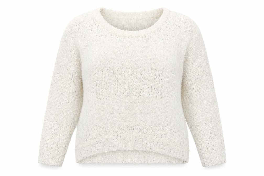 TU Womens White  Knit Pullover Jumper Size 12