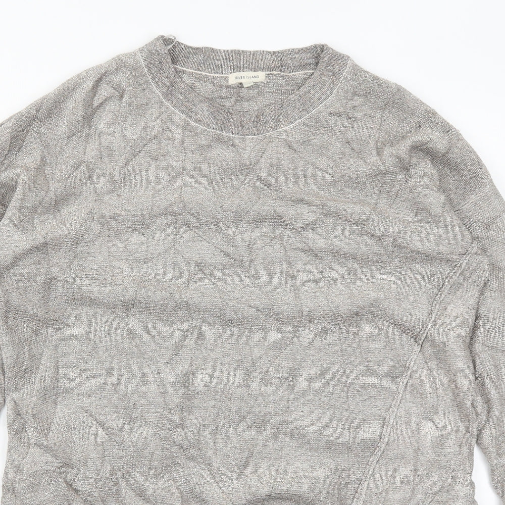 River Island Womens Beige  Knit Pullover Jumper Size 16