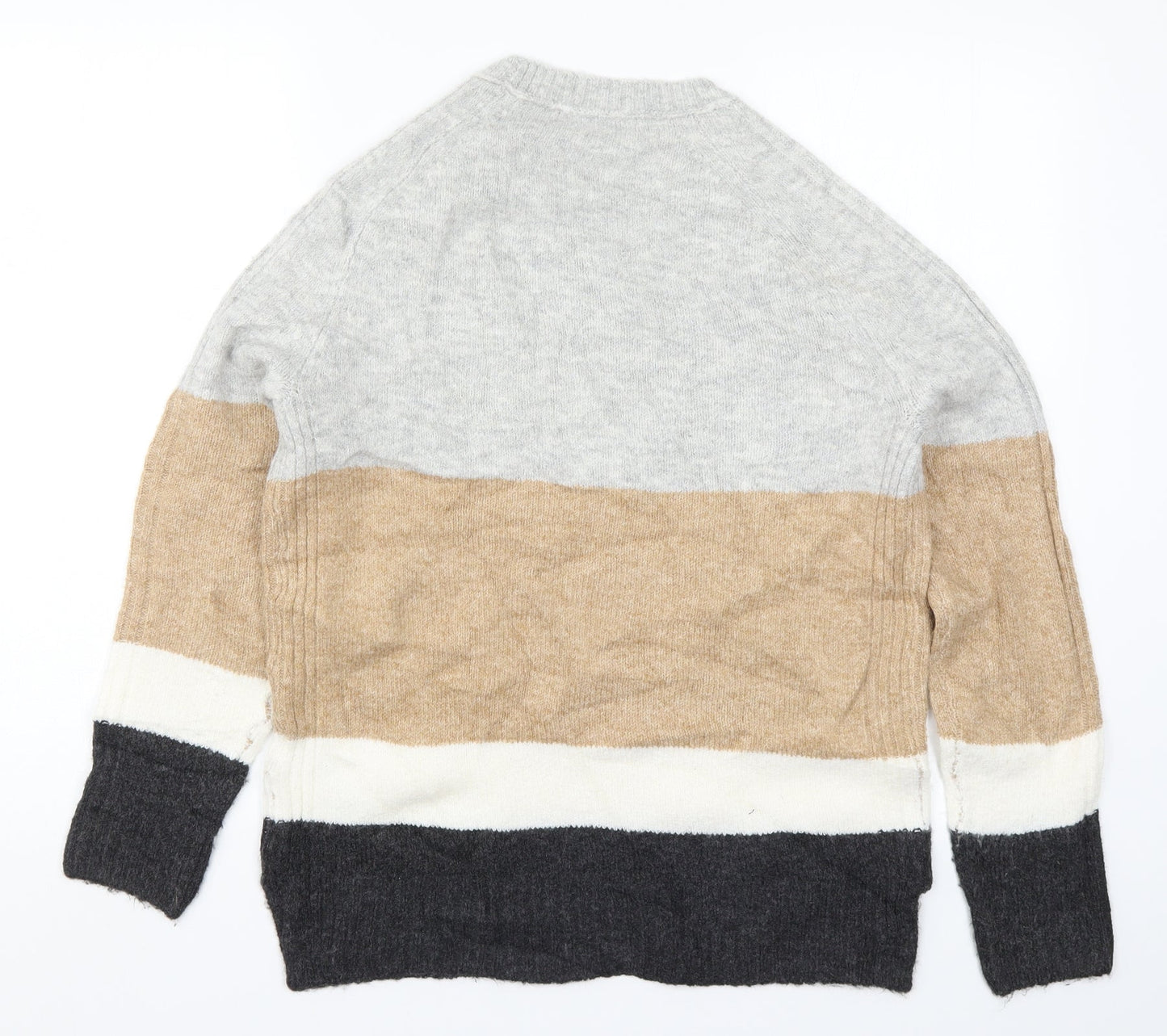 Marks and Spencer Womens Beige Striped Knit Pullover Jumper Size XS