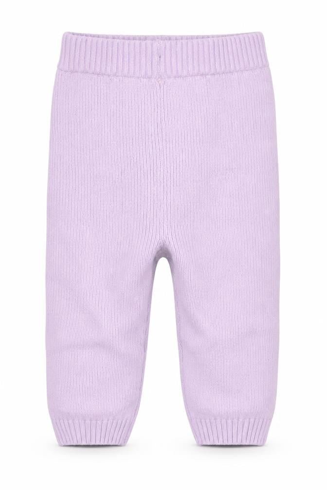 Front view of Marks & Spencer girls’ purple sweatpants, size 6-9, months