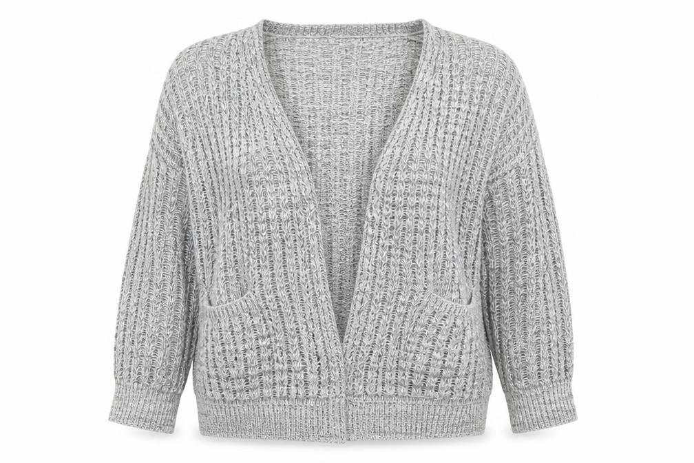 Glimpse Design Womens Grey  Knit Cardigan Jumper Size M