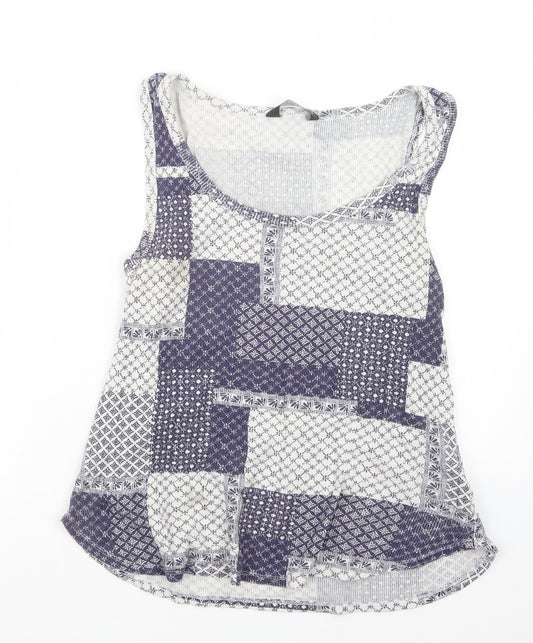 Dorothy Perkins Womens Blue Geometric  Basic Blouse Size 14