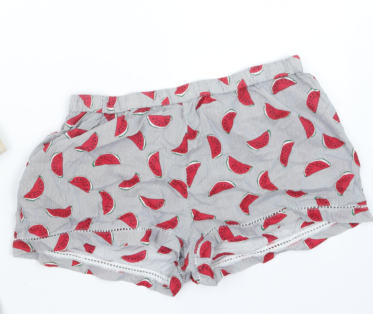 Preworn Womens Red Geometric  Hot Pants Shorts Size M