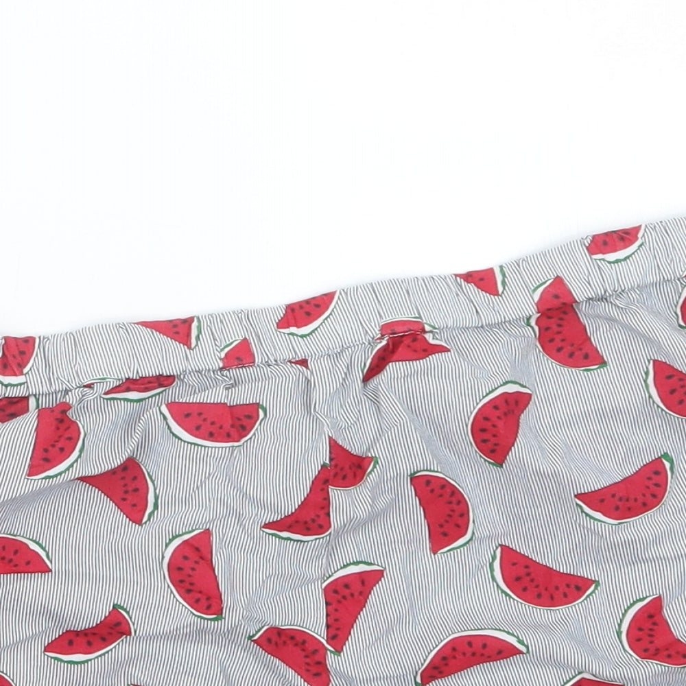 Preworn Womens Red Geometric  Hot Pants Shorts Size M