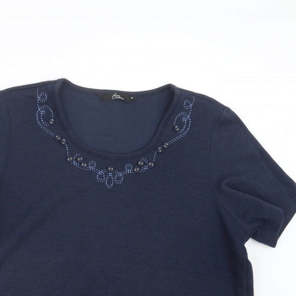 BM Womens Blue  Knit Pullover Jumper Size M
