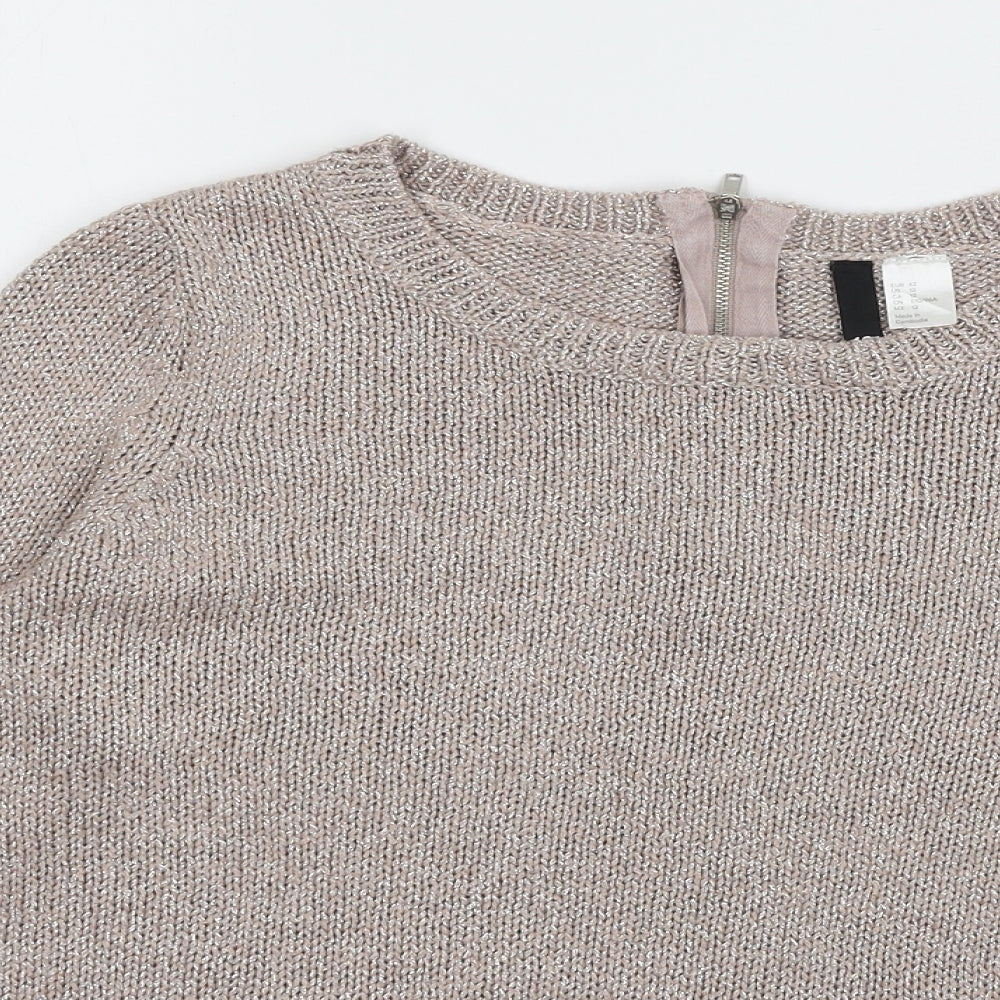 Divided by H&M Womens Pink  Knit Pullover Jumper Size 14
