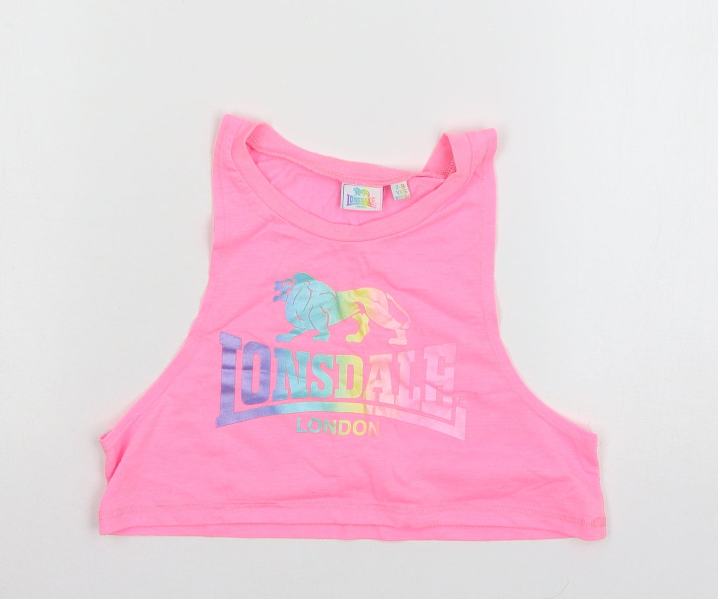 Lonsdale Girls Pink  Jersey Basic Tank Size 7-8 Years