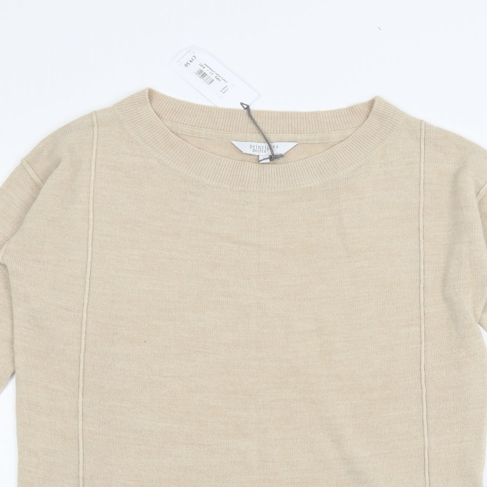 Principles Womens Beige  Knit Pullover Jumper Size 8