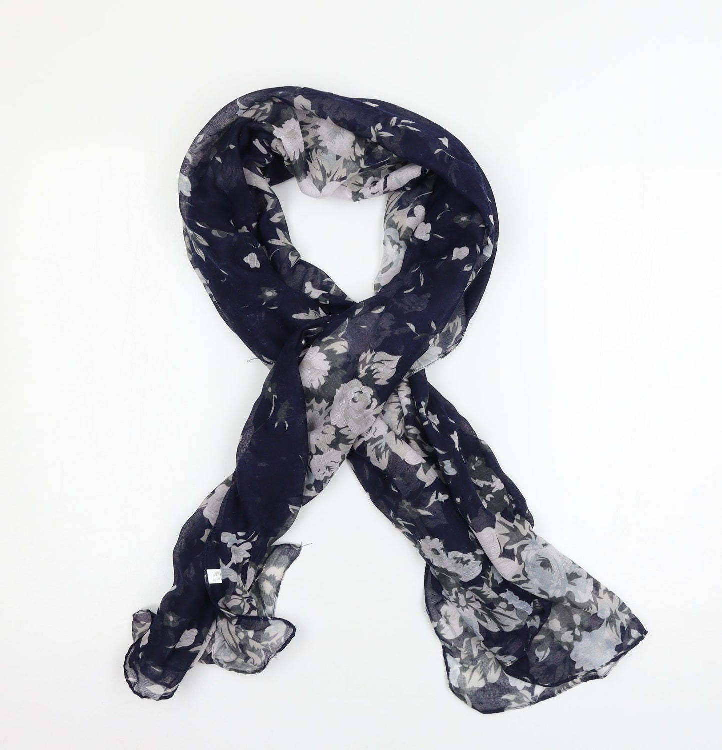 Preworn Womens Blue Floral   Scarf
